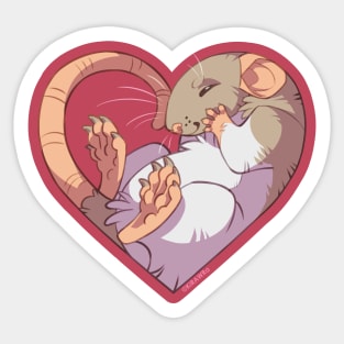 Heart Rat: Hooded Tan Sticker